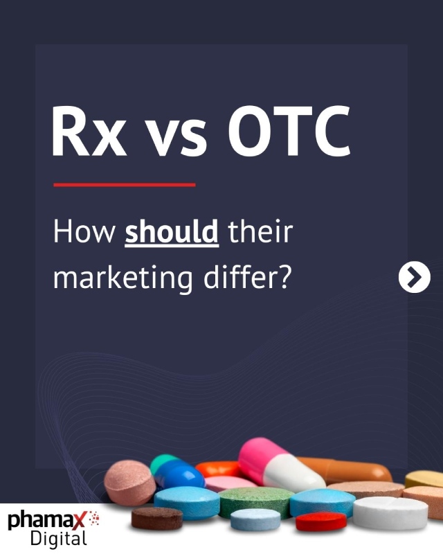 Cover of a pdf about the differences in marketing for Rx and OTC drugs
